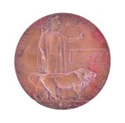 WWI FIRST WORLD WAR DEATH PLAQUE / DEATH PENNY