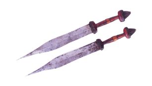 PAIR OF NORTH AFRICAN TUBU PEOPLE TRIBAL DAGGERS