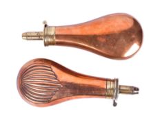 TWO 19TH CENTURY DIXON & SONS POWDER FLASKS