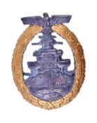 SECOND WORLD WAR GERMAN KRIEGSMARINE HIGH SEAS FLEET BADGE
