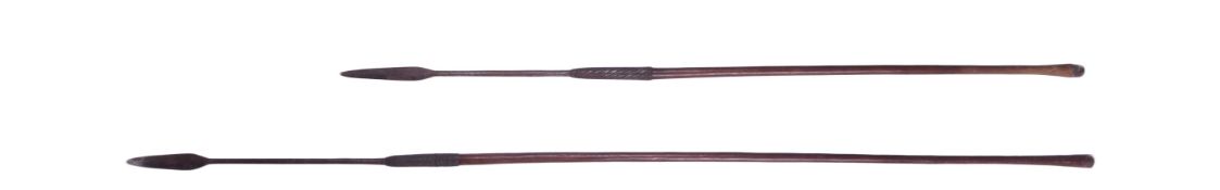 PAIR OF SOUTH AFRICAN ZULU ASSEGAI SPEARS