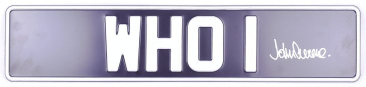 DOCTOR WHO (TV SERIES) - JOHN LEVENE SIGNED NUMBER PLATE