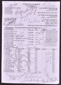 THE MATCH (1999) - TOM SIZEMORE + CAST SIGNED CALL SHEET