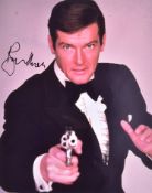 ROGER MOORE - JAMES BOND 007 - SIGNED 14X11