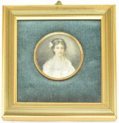 19TH CENTURY ENGLISH SCHOOL MINIATURE PORTRAIT ON IVORY