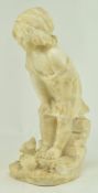 AFTER GIUSEPPE GAMBOGI - CARVED ALABASTER FIGURE OF GIRL