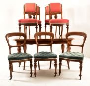 VICTORIAN MAHOGANY EXTENDING DINING TABLE WITH SEVEN CHAIRS