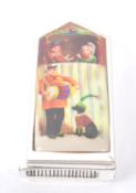 VINTAGE 20TH CENTURY PUNCH & JUDY SILVER VESTA CASE