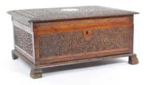 VINTAGE 20TH CENTURY KASHMIRI CAMPHOR WOOD CARVED BOX