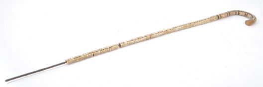 19TH CENTURY SHARK VERTEBRAE WALKING STICK