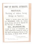 LOCAL INTEREST - PORT OF BRISTOL AUTHORITY ORIGINAL POSTER