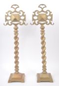 PAIR OF 19TH CENTURY VICTORIAN BRASS ANDIRONS