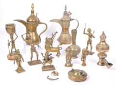 COLLECTION OF TRIBAL AND RELIGIOUS BRASS CURIOS
