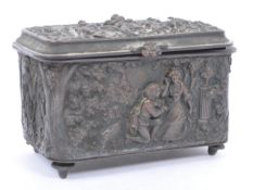 EARLY 20TH CENTURY FRENCH SPELTER LIDDED JEWELLERY CASKET