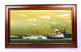 MICHAEL MAES - PAINTING OF MERSEY FERRY & DUCHESS OF RICHMOND