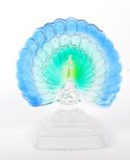 CONTEMPORARY STUDIO ART GLASS PEACOCK ORNAMENT