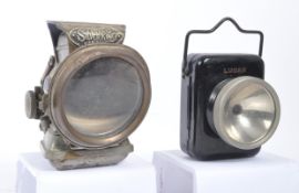 TWO JOSEPH LUCAS LTD VINTAGE METAL BICYCLE LAMPS