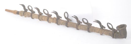 19TH CENTURY AFRICAN TRIBAL SNAKESKIN SMOKING PIPE