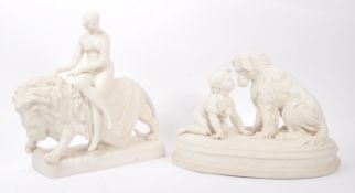 MINTONS - TWO CHINA DE BLANC STYLE DIORAMA FIGURES