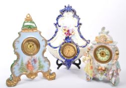 SITZENDORF - PORCELAIN MANTEL CLOCK WITH WALL CLOCK