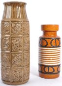 TWO WEST GERMAN POTTERY VASES BY SCHEURICH & BAY KERAMIK
