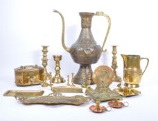 COLLECTION OF 20TH CENTURY DECORATIVE BRASS ITEMS