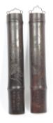 TWO 20TH CENTURY CHINESE CARVED BAMBOO WALL HANGINGS