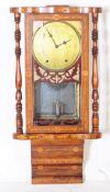 VICTORIAN TUNBRIDGE AMERICAN BOX INLAID DROP DIAL WALL CLOCK