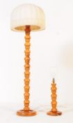 CONTEMPORARY BLOND WOOD FLOOR STANDING LAMP