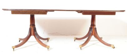 GEORGE III 19TH CENTURY TWIN PEDESTAL D END DINING TABLE