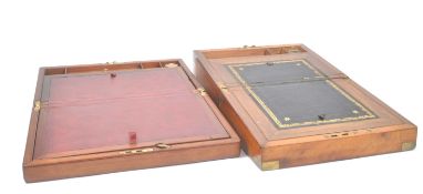 TWO 20TH CENTURY MAHOGANY WRITING SLOPES
