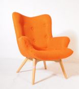 ERCOL MANNER - MID CENTURY ORANGE WINGBACK ARMCHAIR