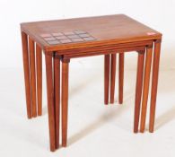 DANISH MODERN DESIGN - MID CENTURY TILE TOP NEST OF TABLE