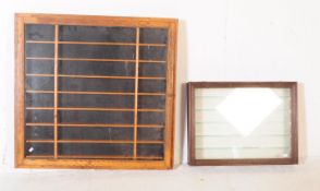 TWO EARLY 20TH CENTURY WALL HANGING DISPLAY CABINETS