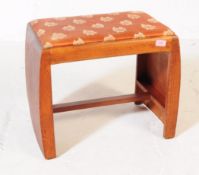 VINTAGE 20TH CENTURY ART DECO OAK STOOL