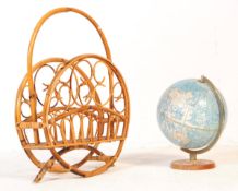 VINTAGE 20TH CENTURY BAMBOO & CANE MAGAZINE RACK