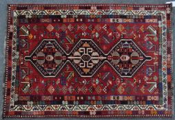 VINTAGE 20TH CENTURY SOUTH WEST PERSIAN QASHQAI FLOOR RUG