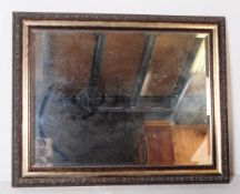 VINTAGE 20TH CENTURY GILT LEAF & WOOD OVER MANTEL MIRROR