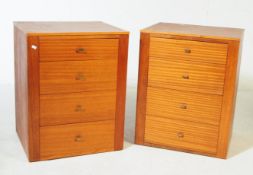 PAIR OF 20TH CENTURY TEAK VENEERED BEDISDE CHEST OF DRAWERS