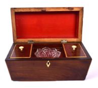 19TH CENTURY GEORGE III MAHOGANY TEA CADDY