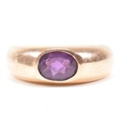 HALLMARKED 9CT ROSE GOLD & AMETHYST SIGNET RING