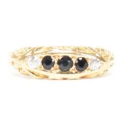 18CT GOLD SPINEL & DIAMOND GYPSY RING
