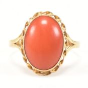 18CT GOLD & CORAL RING