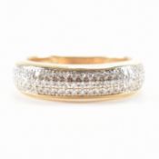 14CT GOLD & DIAMOND HALF ETERNITY BAND RING