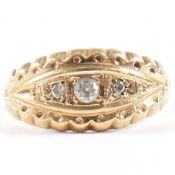 HALLMARKED 9CT GOLD & CZ BOAT RING