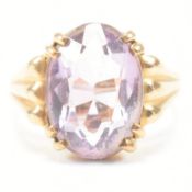 VINTAGE HALLMARKED 9CT GOLD & AMETHYST SOLITAIRE RING