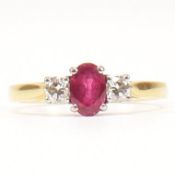 HALLMARKED 18CT GOLD & RUBY RING