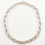 HALLMARKED SILVER FANCY LINK CHAIN NECKLACE