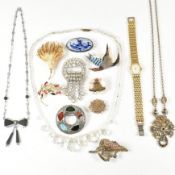 COLLECTION OF COSTUME JEWELLERY INCLUDING CELTIC MIRACLE BROOCH