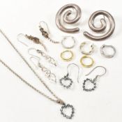 COLLECTION OF SILVER & GEM SET JEWELLERY